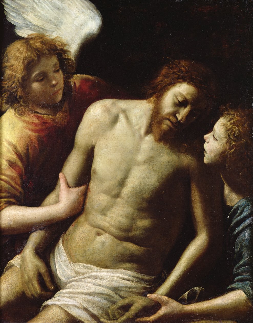 Den døde Kristus støttet av to engler, ca. 1628 av Giuseppe Vermiglio