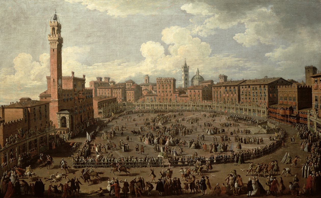 Palio, Piazza del Campo, Siena av Giuseppe Zocchi