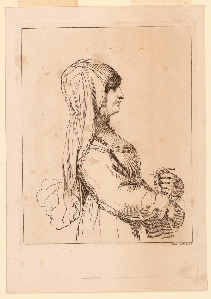 Kvinne med rosenkrans av Giuseppe Zocchi