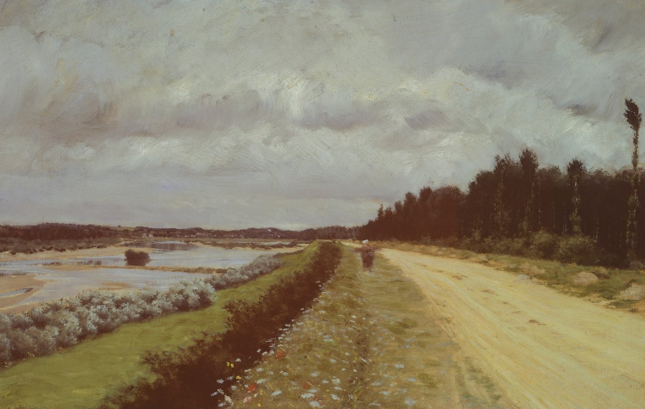 Landevei langs Ofanto, av Giuseppe de Nittis av Giuseppe or Joseph de Nittis