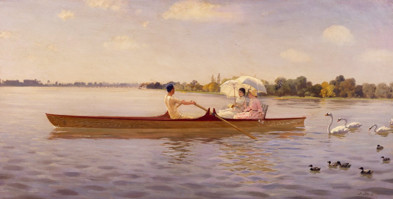 On Thames av Giuseppe de Nittis (1846-1884) av Giuseppe or Joseph de Nittis