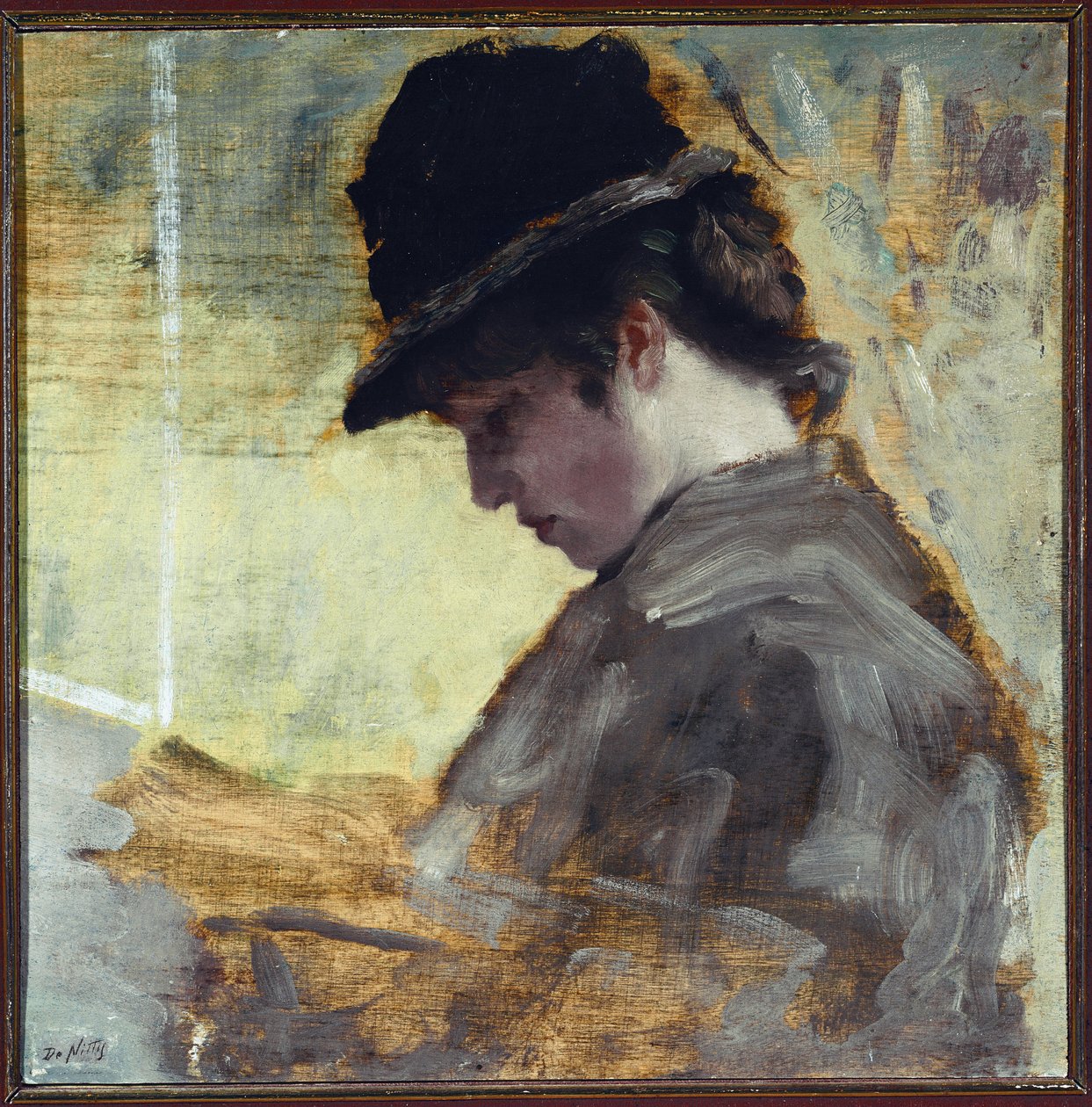 The English Girl (olje på lerret av Giuseppe or Joseph de Nittis