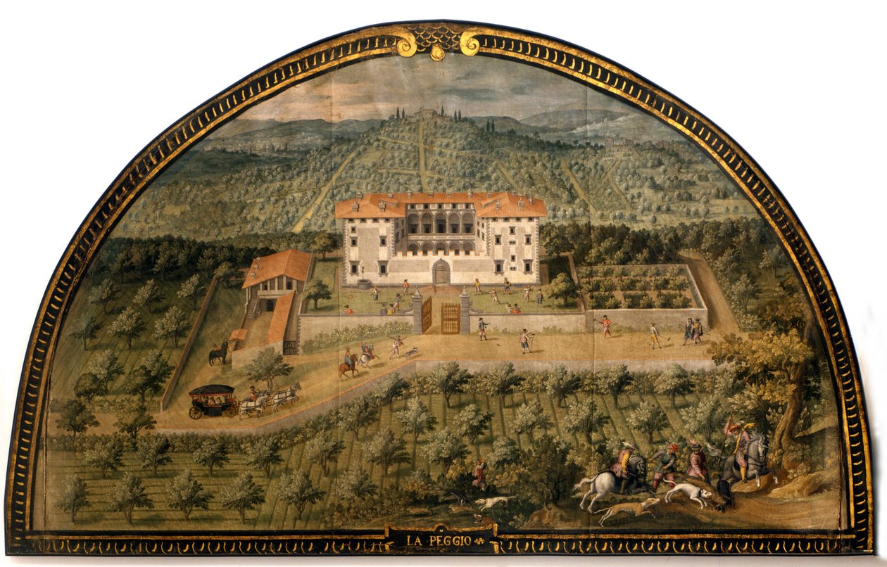 Villa "" La Peggio "" av Giusto Utens (1500-tallet). Menn som spiller ball. Museet i Firenze som det var. Firenze. av Giusto Utens