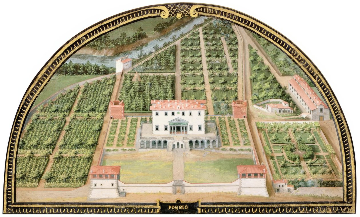 Medici Villa av Poggio a Caiano (urt av Giusto Utens