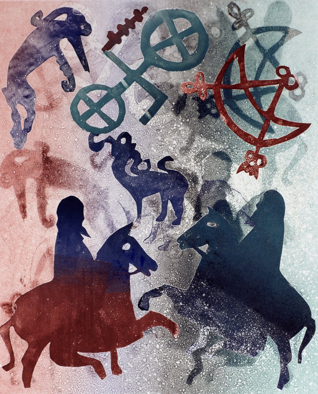 Pictish Riders, 1996 (monotype) av Gloria Wallington