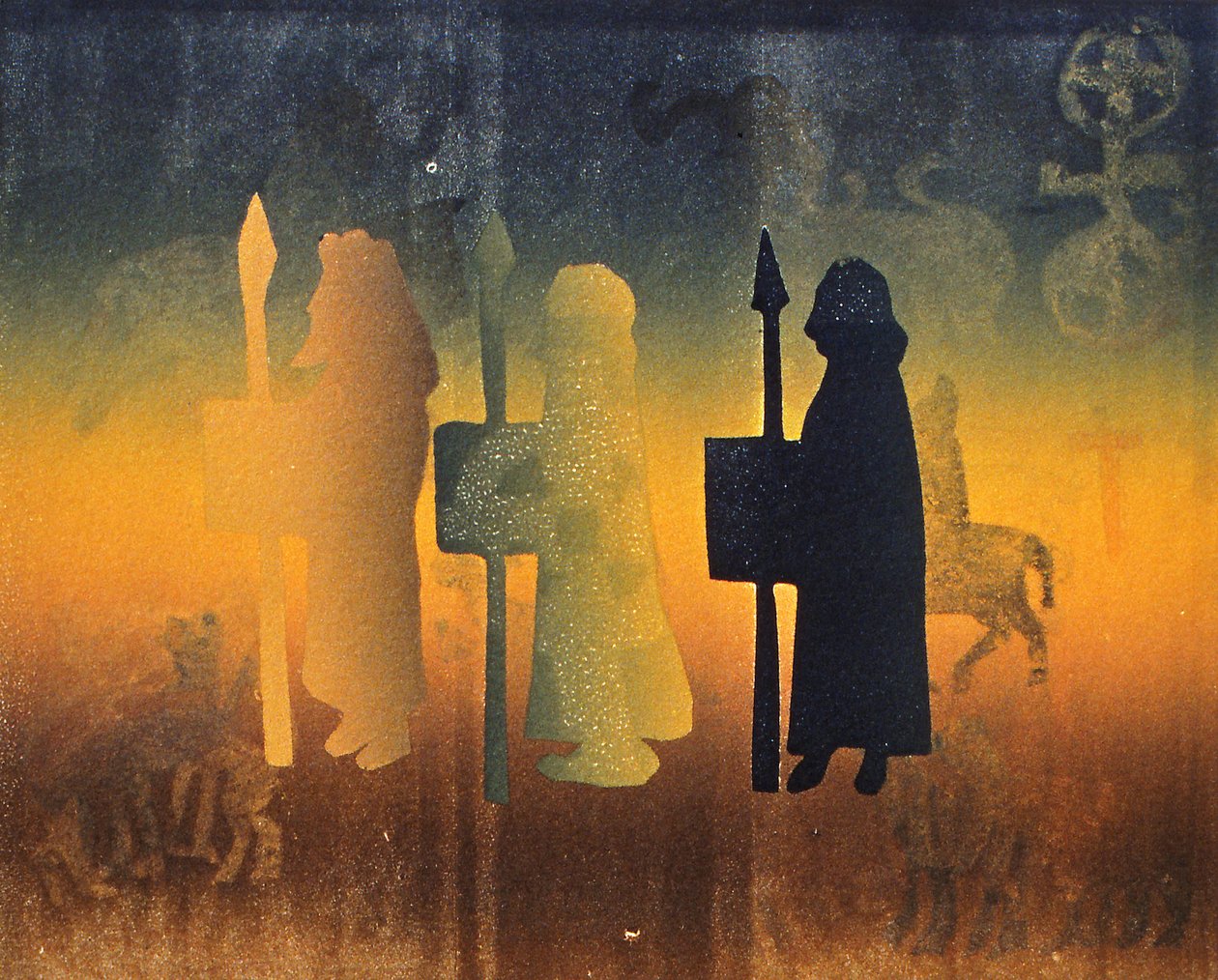 Holy Ground, 2000 (monoprint) av Gloria Wallington