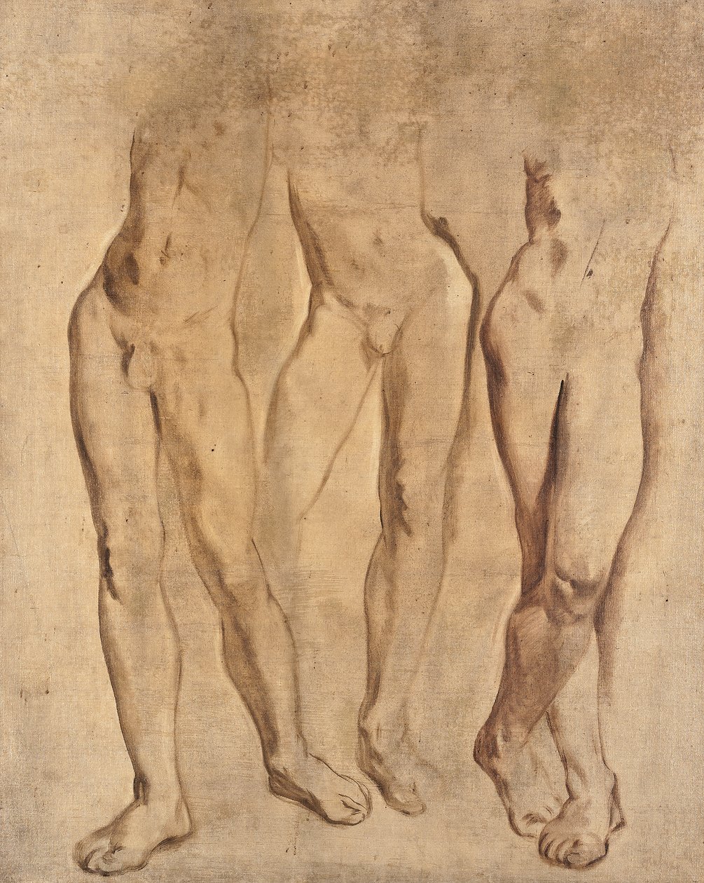 Tre studier av en mannlig naken, ca. 1923-24 (olje på lerret) av Glyn Warren Philpot