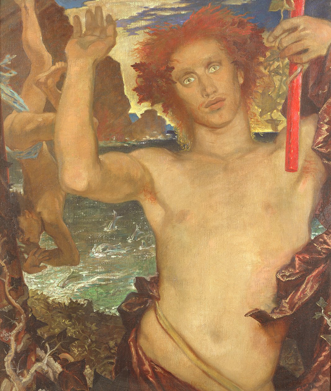 Transformasjon av Dionysos før de tyrrenske piratene, 1924 av Glyn Warren Philpot