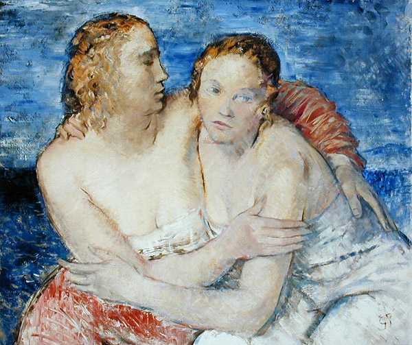 To jenter, et portrett av kunstnerens nieser av Glyn Warren Philpot