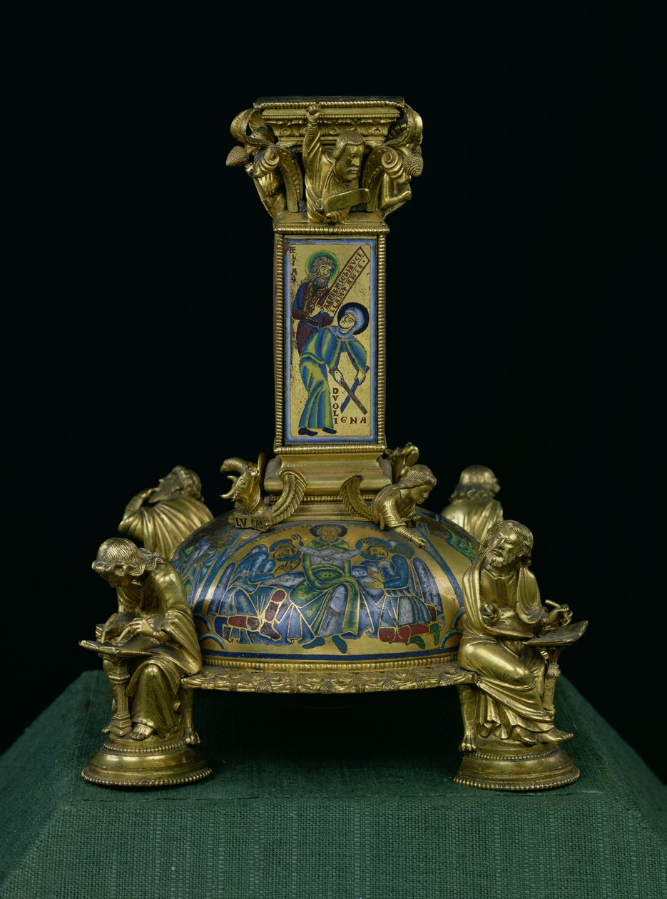 Base av St. Bertins kors, fra Abbaye Saint-Bertin, ca. 1180 (forgylt bronse og champleve emalje) (se også 232624-25 og 232839) av Godefroid de Huy