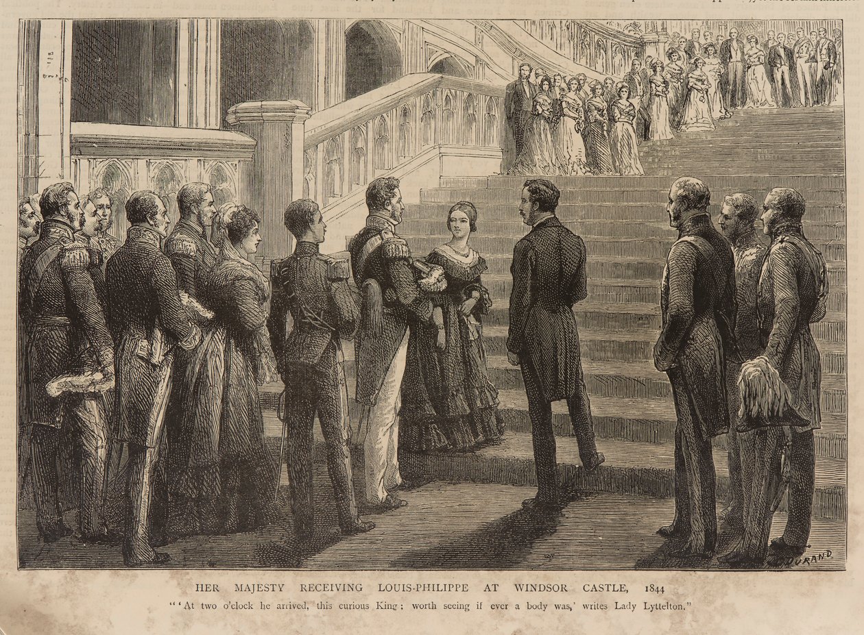 Dronning Victoria tar imot kong Louis Philippe på Windsor Castle av Godefroy Durand