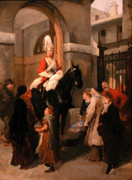 Whitehall (olje på panel) av Godefroy Durand
