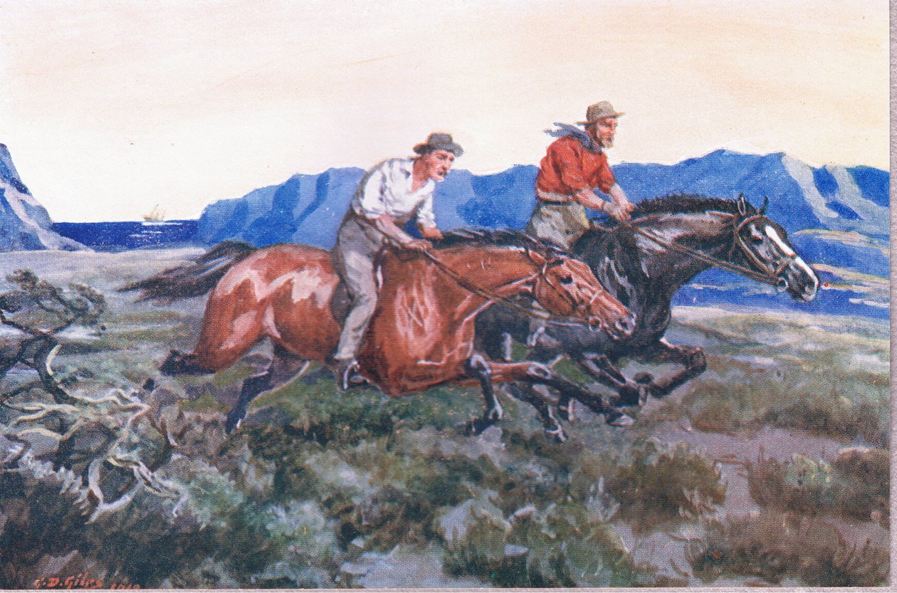 Fra vraket, fra Poems of Adam Lindsay Gordon utgitt av T. N. Foulis, 1912 av Godfrey Douglas Giles