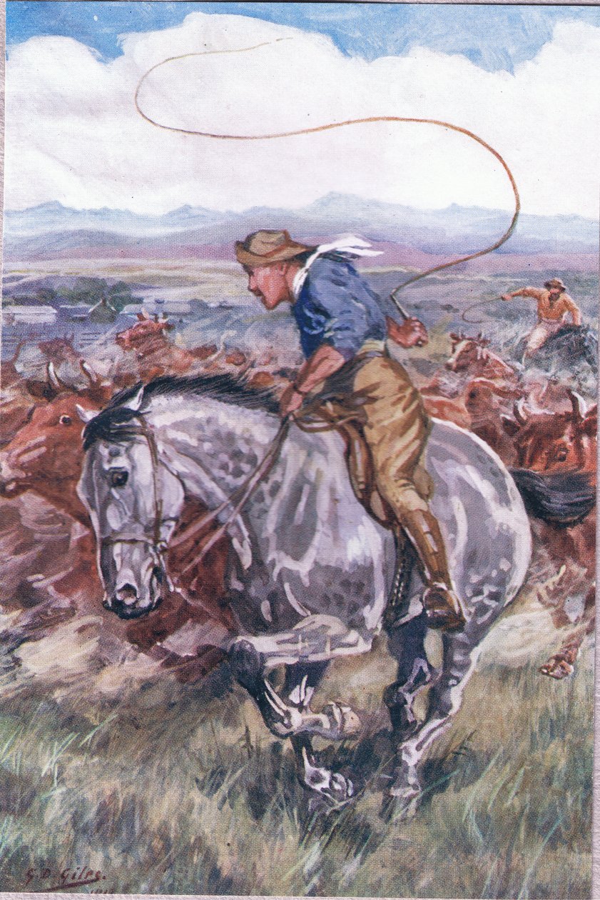 The Sick Stockrider, fra Poems of Adam Lindsay Gordon utgitt av T. N. Foulis, 1912 av Godfrey Douglas Giles