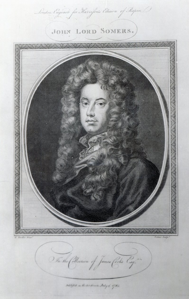 John, Lord Somers, gravert av John Golder, 1785 av Godfrey Kneller