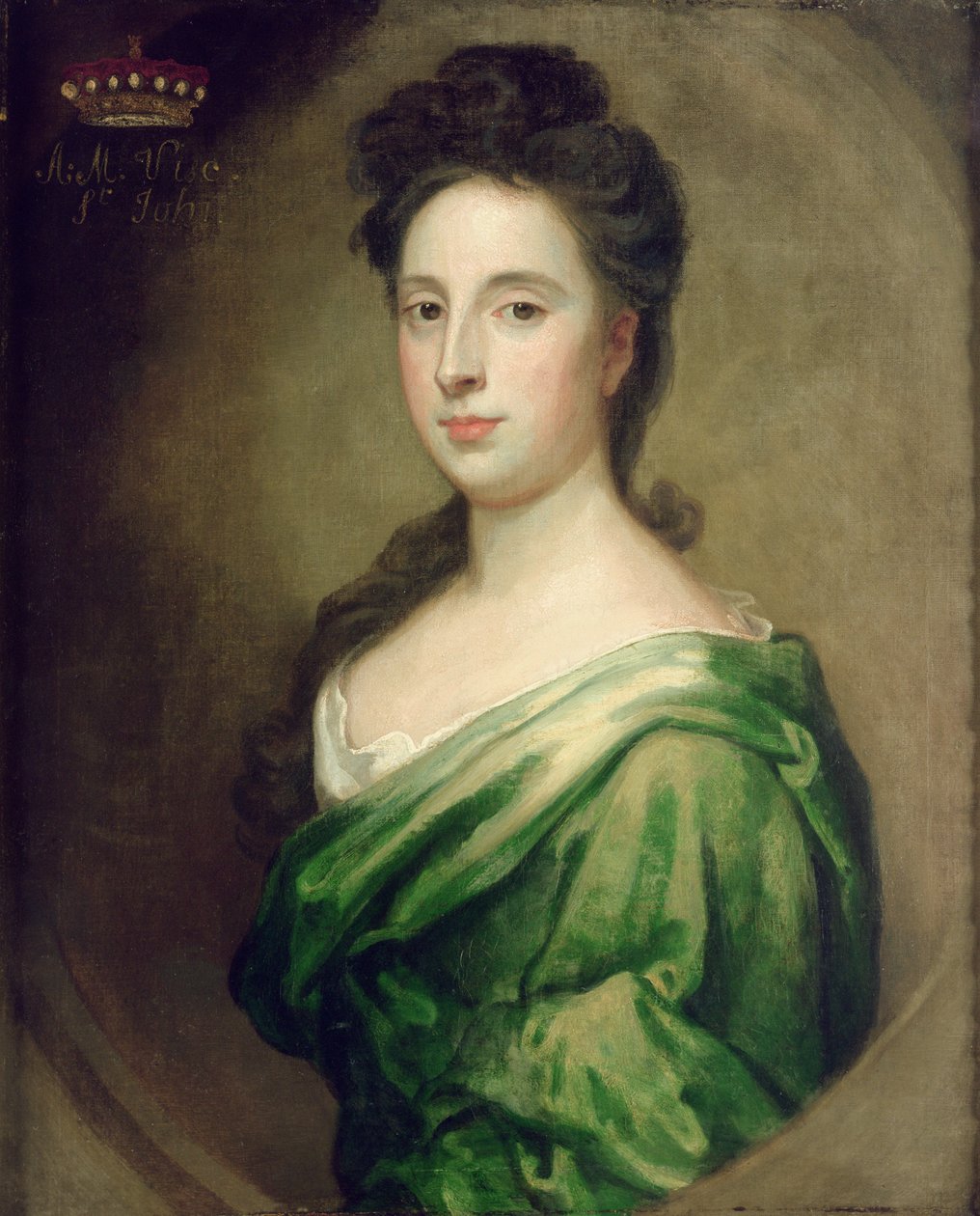 Portrett av Angelina Magdalena (ca. 1666-1736), andre kone til 1. Viscount St. John av Godfrey Kneller