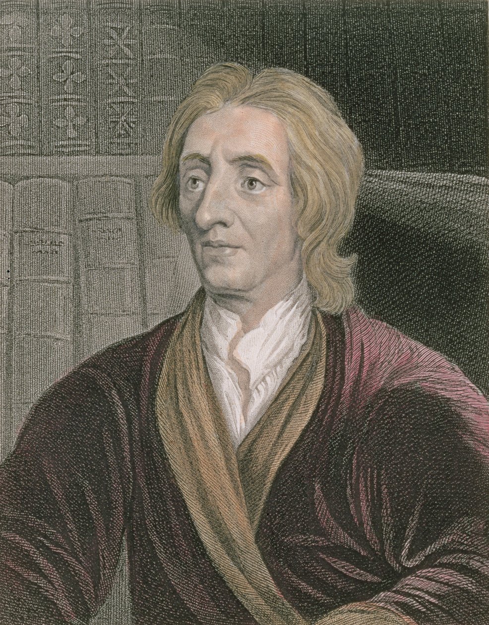 Portrett av John Locke (1632-1704) gravert av James Posselwhite (1798-1884) pub. av William Mackenzie av Godfrey Kneller