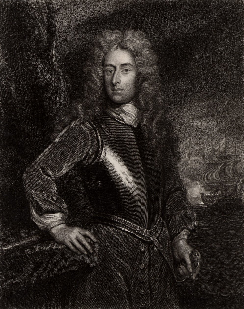 Portrett av George Byng av Godfrey (after) Kneller