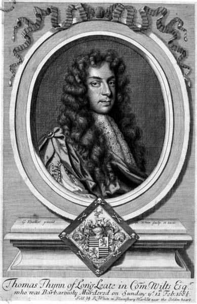 Thomas Thynne fra Longleat (1648-82), gravert av Robert White (1645-1703) (gravering) av Godfrey (after) Kneller