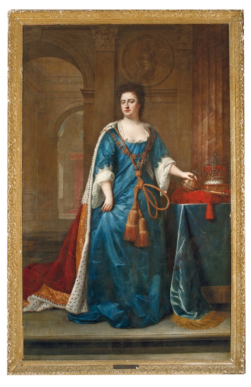 Portrett av dronning Anne (1665-1714) av Godfrey (studio of) Kneller