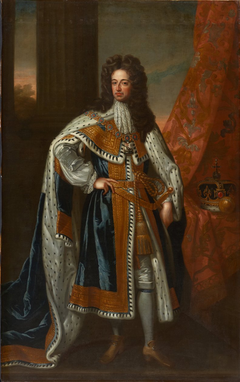 Statsportrett av kong William III (olje på lerret) av Godfrey (studio of) Kneller