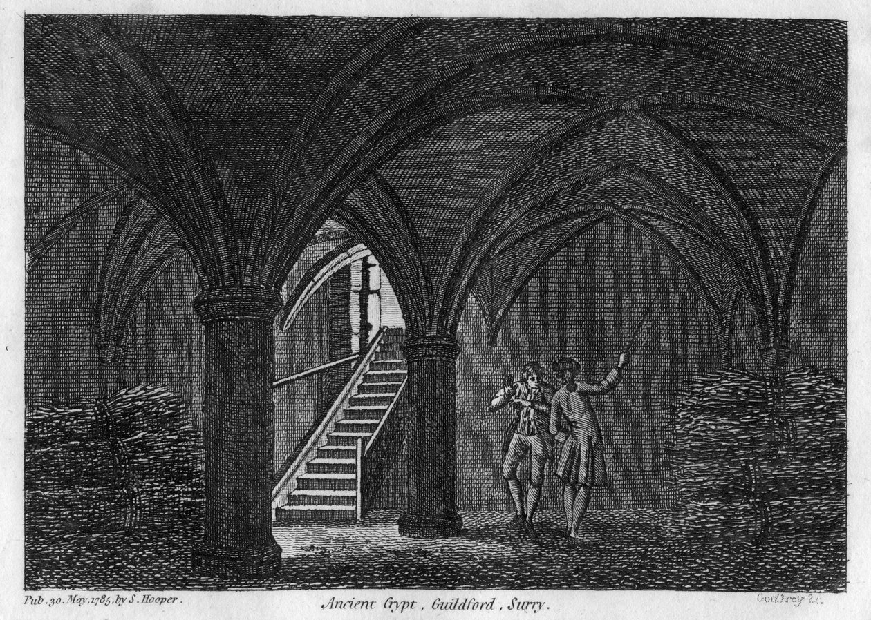 Gammel krypt, Guildford, Surrey, 1785. av Godfrey