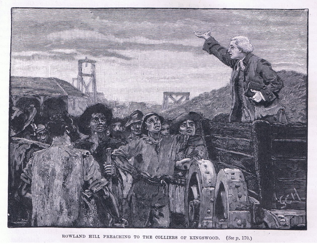 Rowland Hill forkynte for collierne ved Kingswood av Godfrey C. Hindley