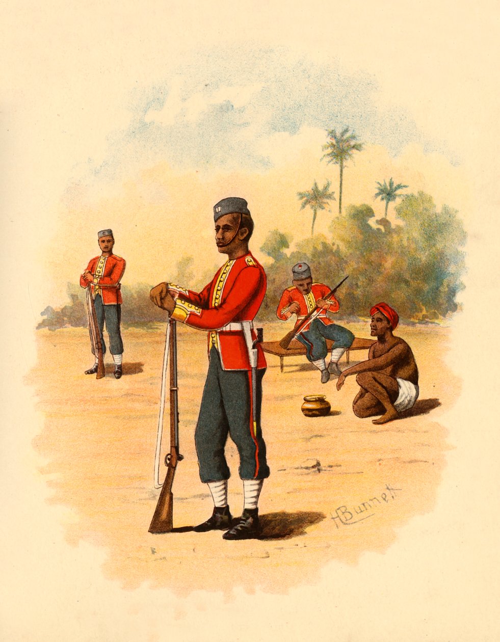 11. bengalske innfødte infanteri, 1890. av Godfrey Douglas Giles