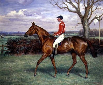 En Steeple Chaser med Jockey Up av Godfrey Douglas Giles