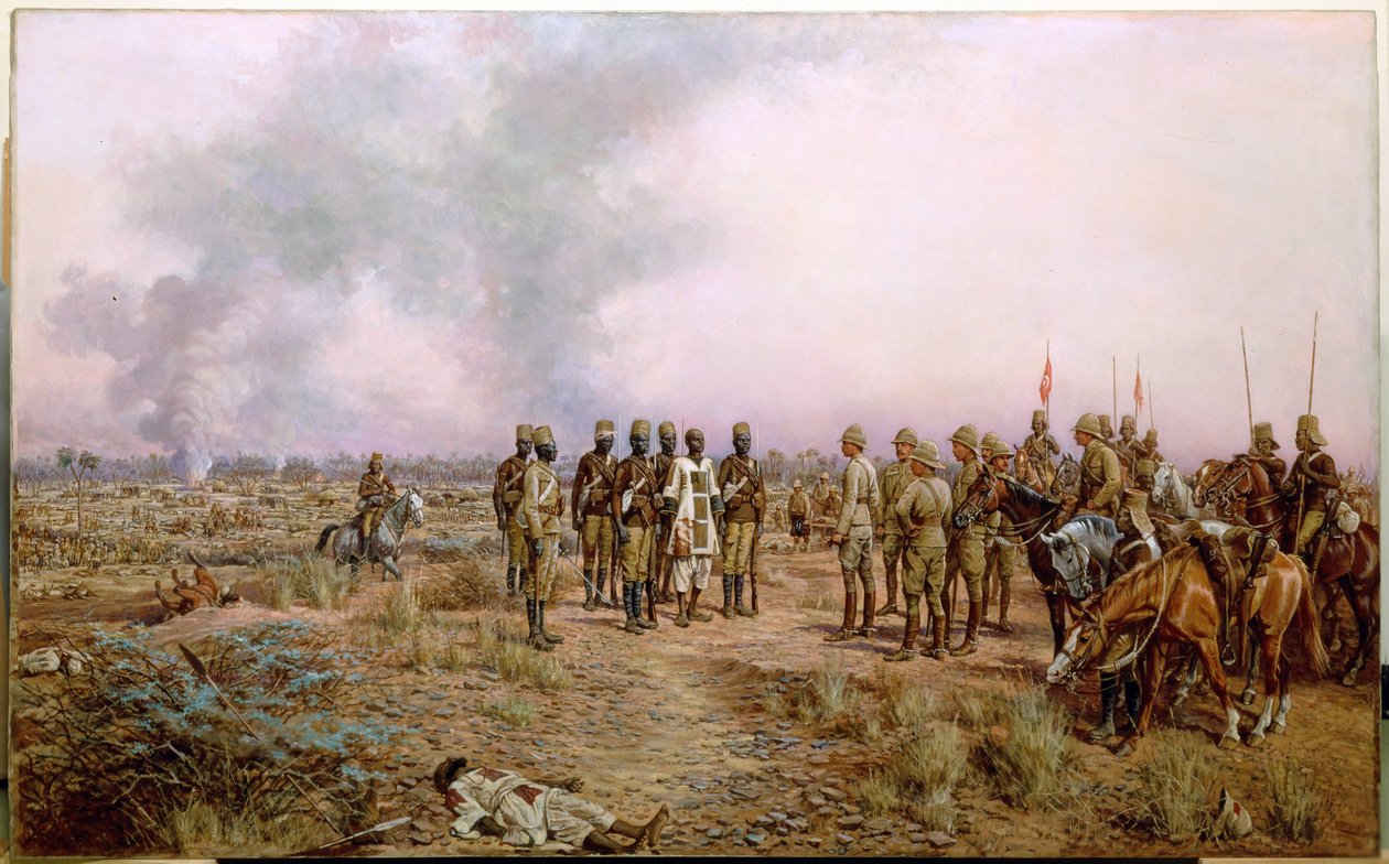 Etter slaget ved Atbara, 8. april 1898 (olje på lerret) av Godfrey Douglas Giles