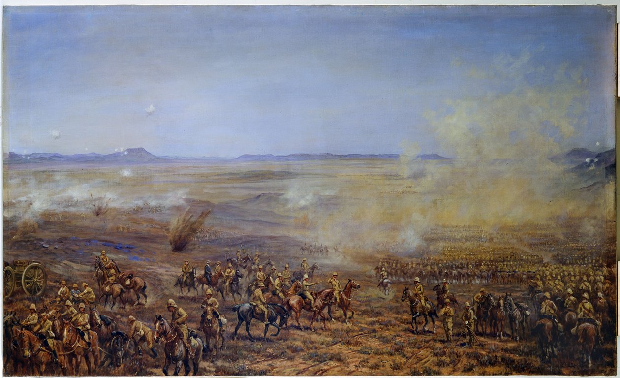 Fremskritt av Frenchs kavaleribrigade for å avlaste Kimberley, 13. februar 1900 av Godfrey Douglas Giles