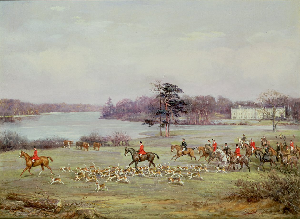 South Cheshire Hunt i Combermere Park, 1904 av Godfrey Douglas Giles