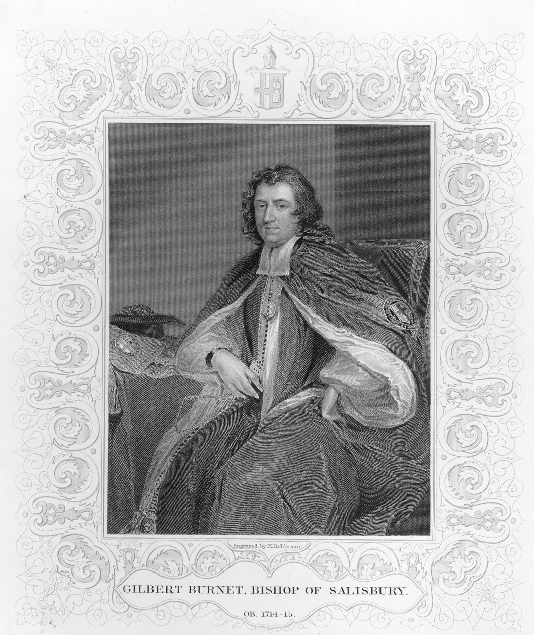 Gilbert Burnet, biskop av Salisbury, gravert av H. Robinson av Godfrey Kneller