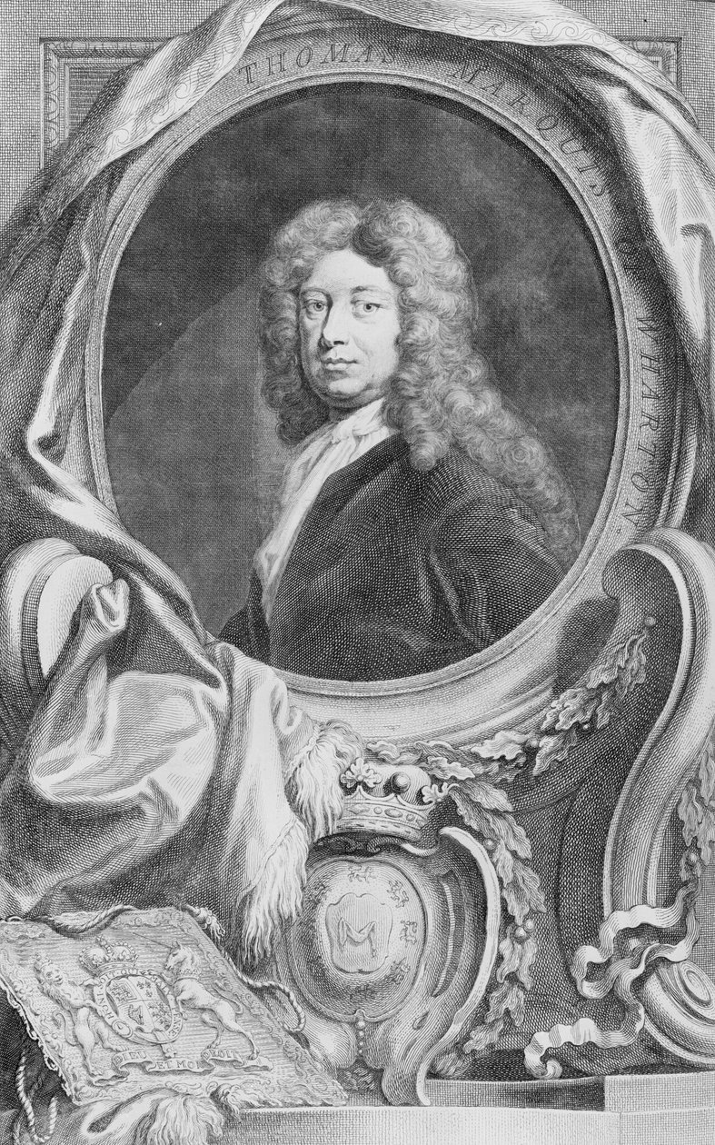 Portrett av Thomas Marquis av Wharton (1648-1715), gravert av Jacob Houbraken (1698-1780), utgitt av P. Knanton, 1744 av Godfrey Kneller