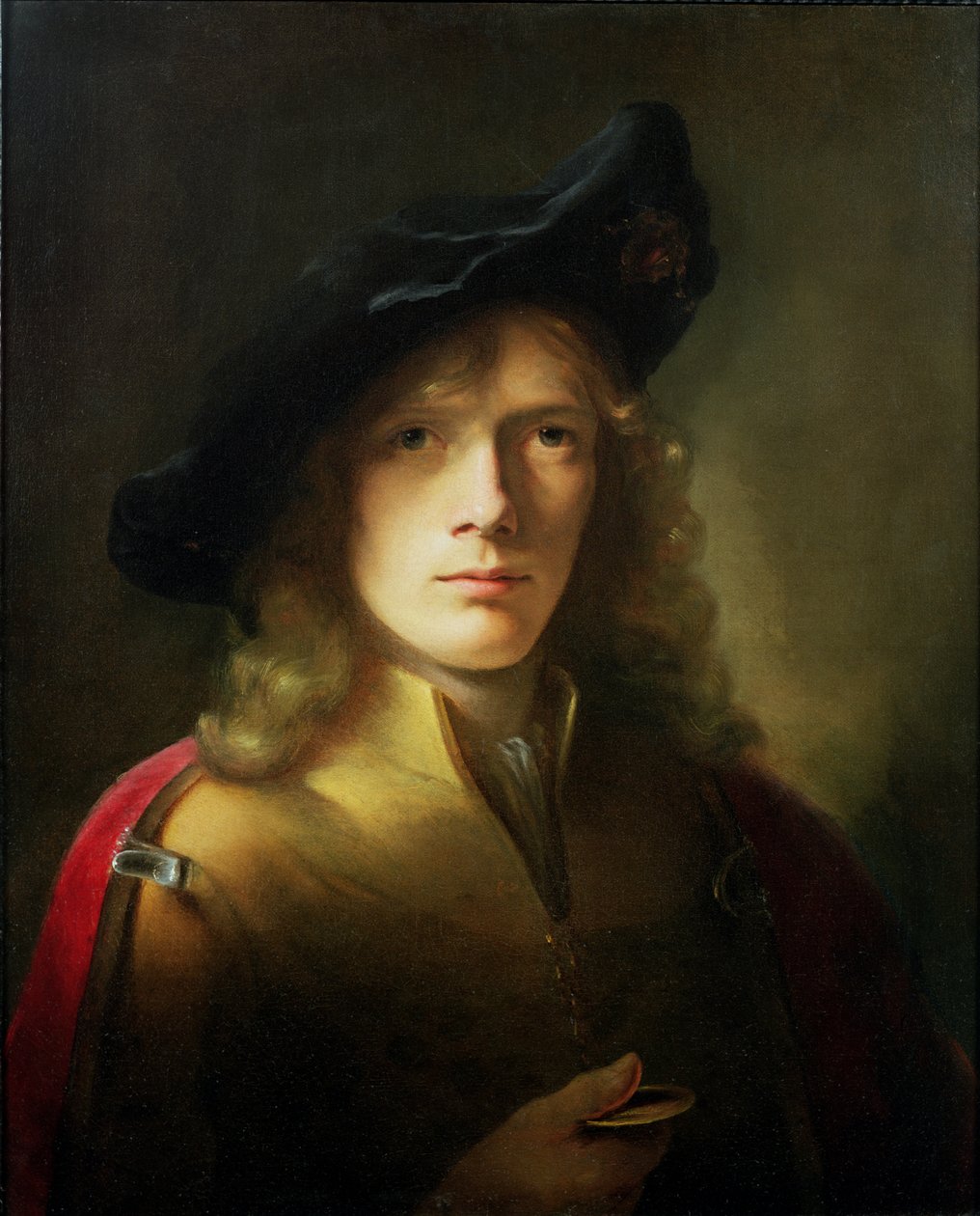 Portrett av en ung mann som holder en medalje av Godfrey Kneller