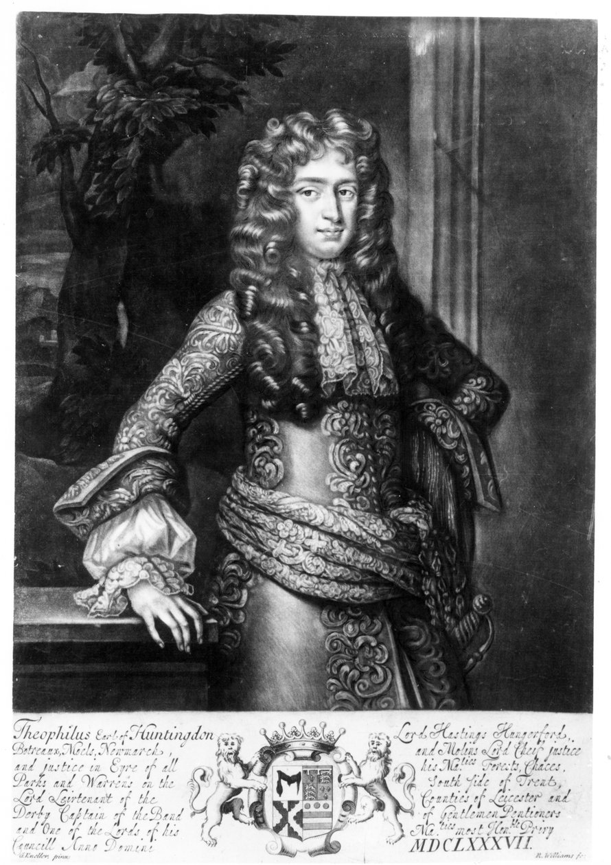 Theophilus Hastings, syvende jarl av Huntingdon (mezzotint) av Godfrey Kneller