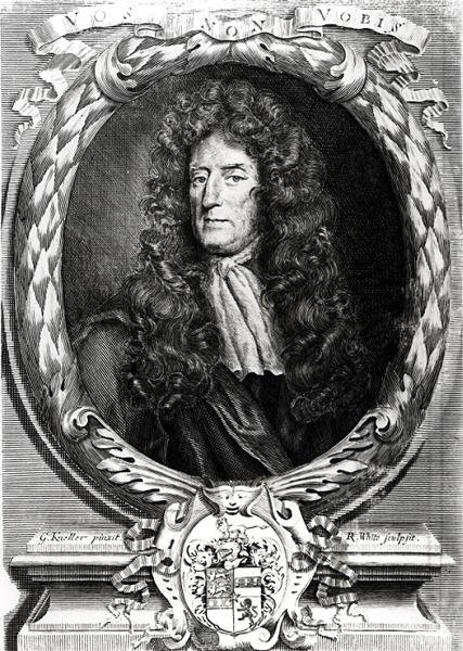Portrett av Sir Roger LEstrange (1616-1704) av Godfrey after Kneller