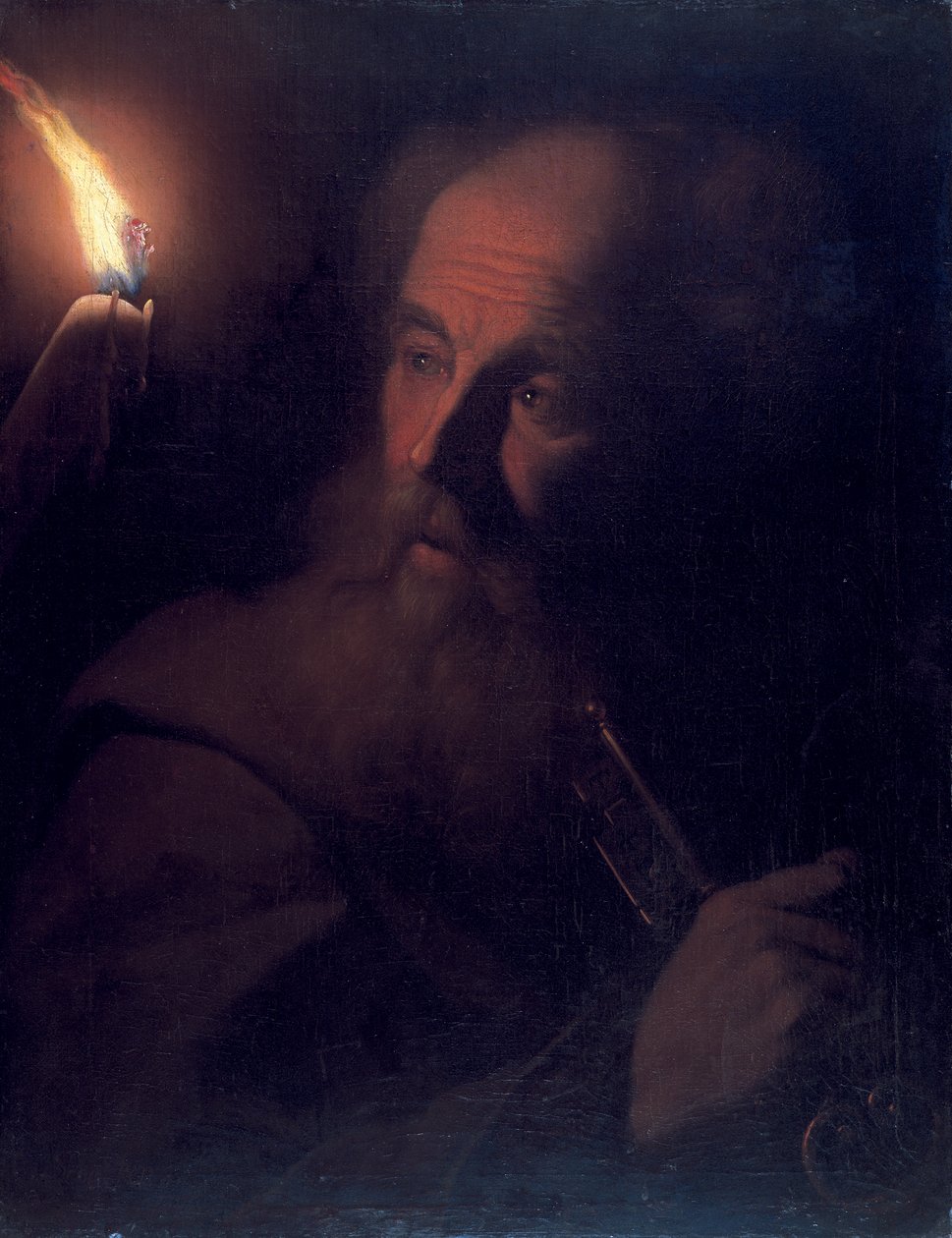 St Peter ved levende lys, ca. 1700-06 av Godfried Schalcken