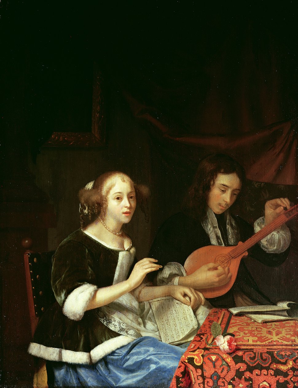 Et ungt par som lager musikk, ca. 1665-70 av Godfried Schalcken