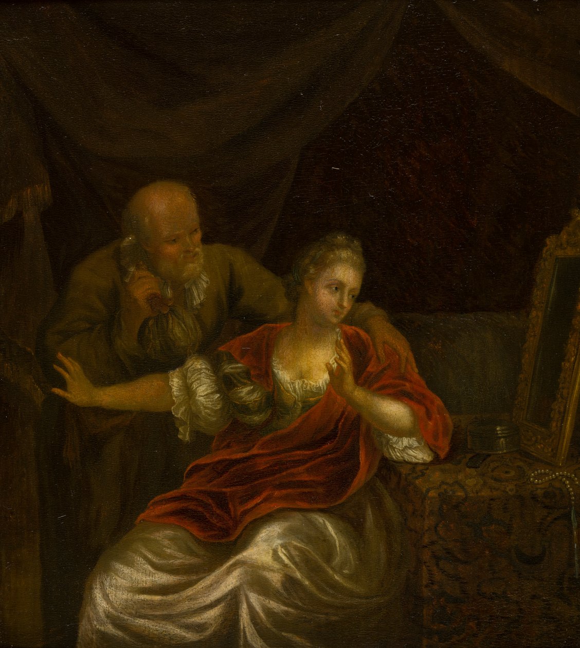 An Offer Rejected, ca. 1663-1706 (olje på lerret) av Godfried (after) Schalken or Schalcken