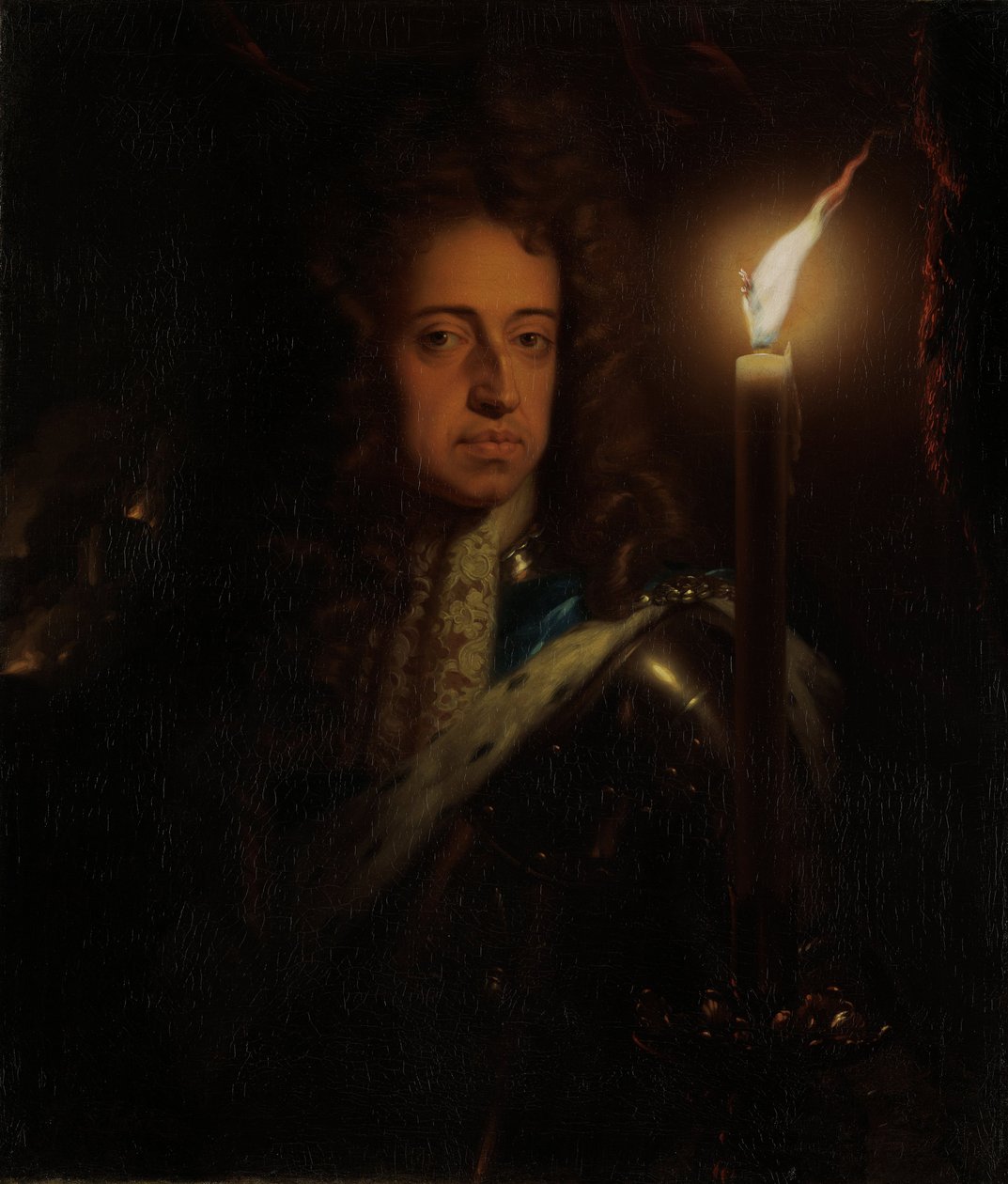 Portrett av Vilhelm III av Oransje 1650-1702 av Godfried Cornelisz Schalcken