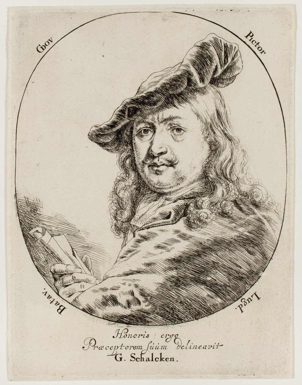 Portrett av maleren Gerard Dou av Godfried Schalcken
