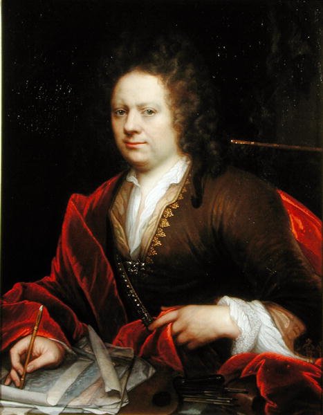 Portrett av en kunstner (olje på lerret) av Godfried Schalcken