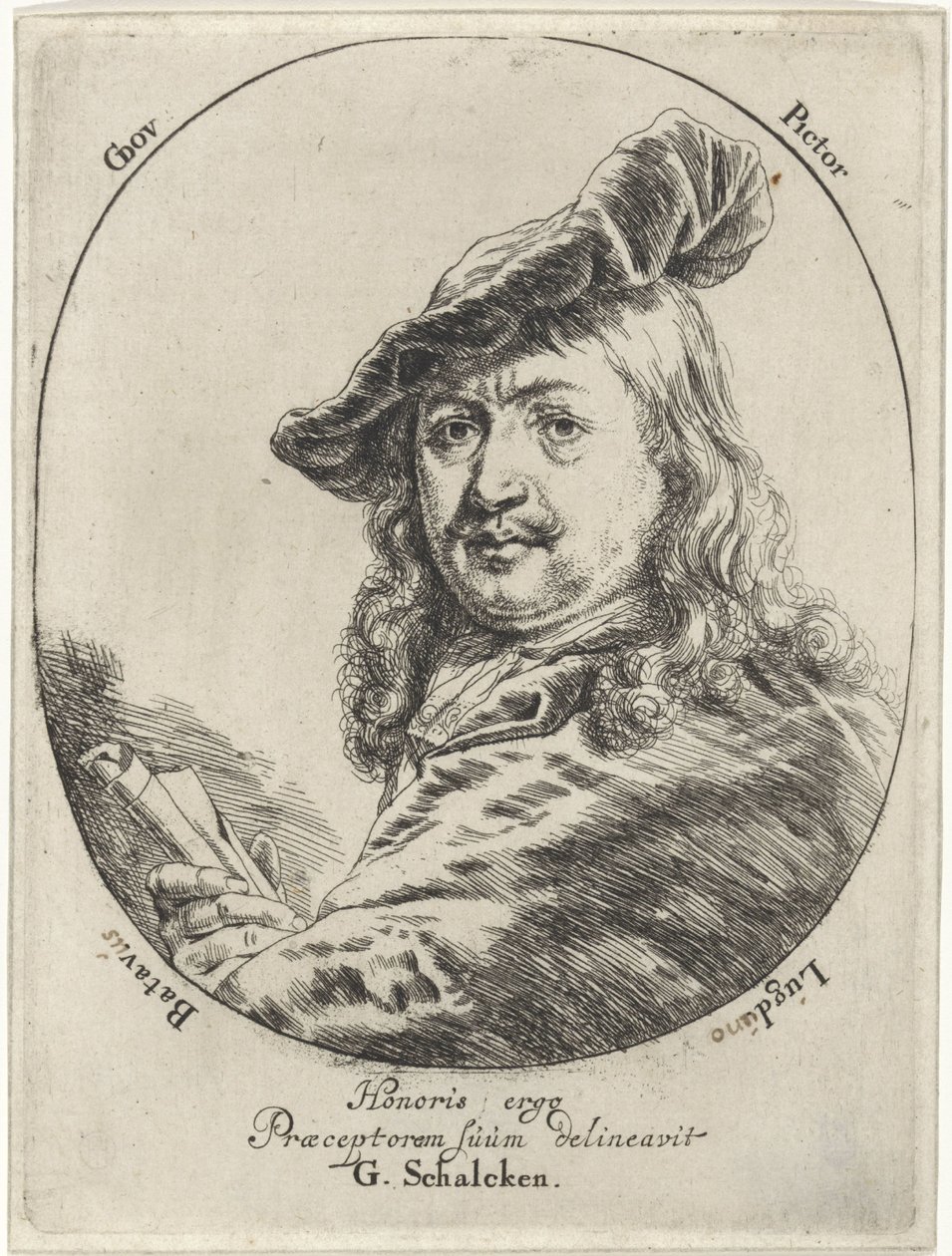 Portrett av Gerard Dou av Godfried Schalcken