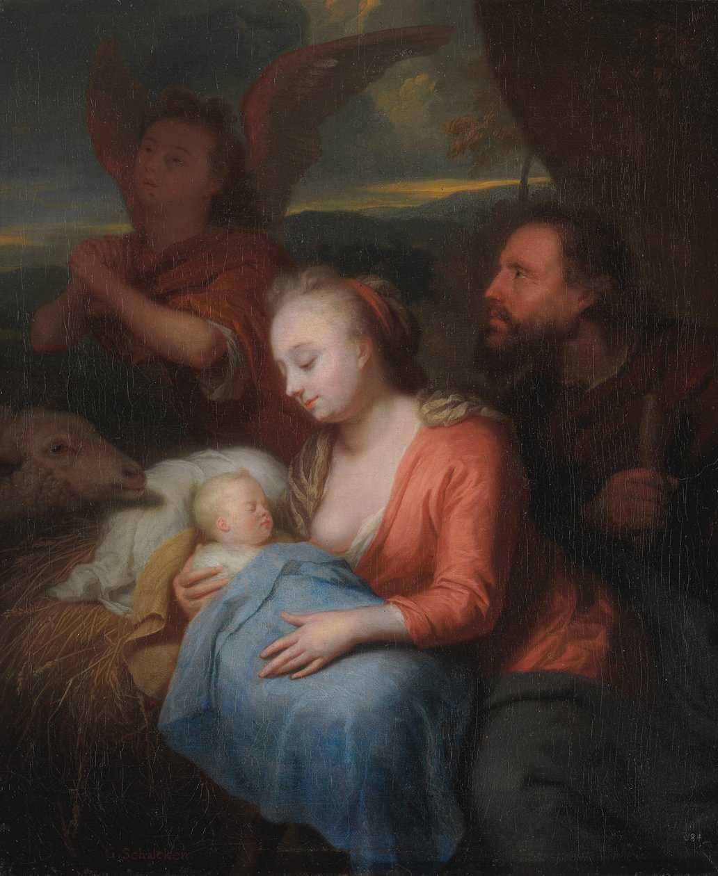 Hvile under flukten til Egypt av Godfried Schalcken