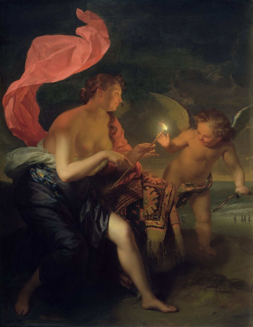 Venus gir en brennende pil til Amor av Godfried Schalcken