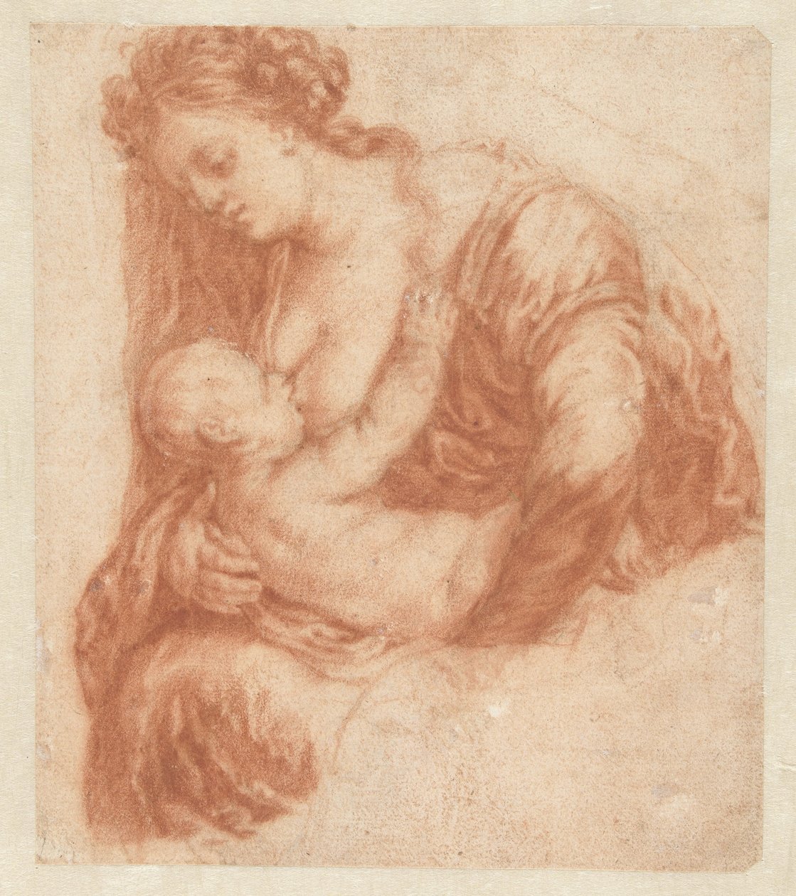 Kvinne som ammer et barn Kunstbok eller studiealbum av Caspar Netscher (serietittel) av Godfried Schalcken