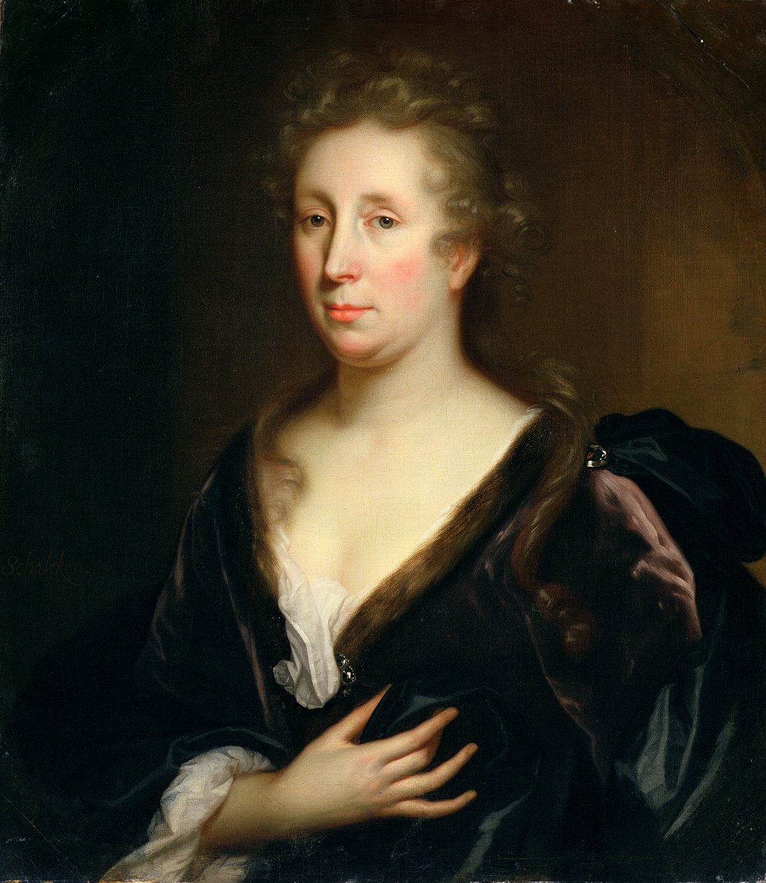 Portrett av kunstneren Rachel Ruysch av Godfried Schalcken