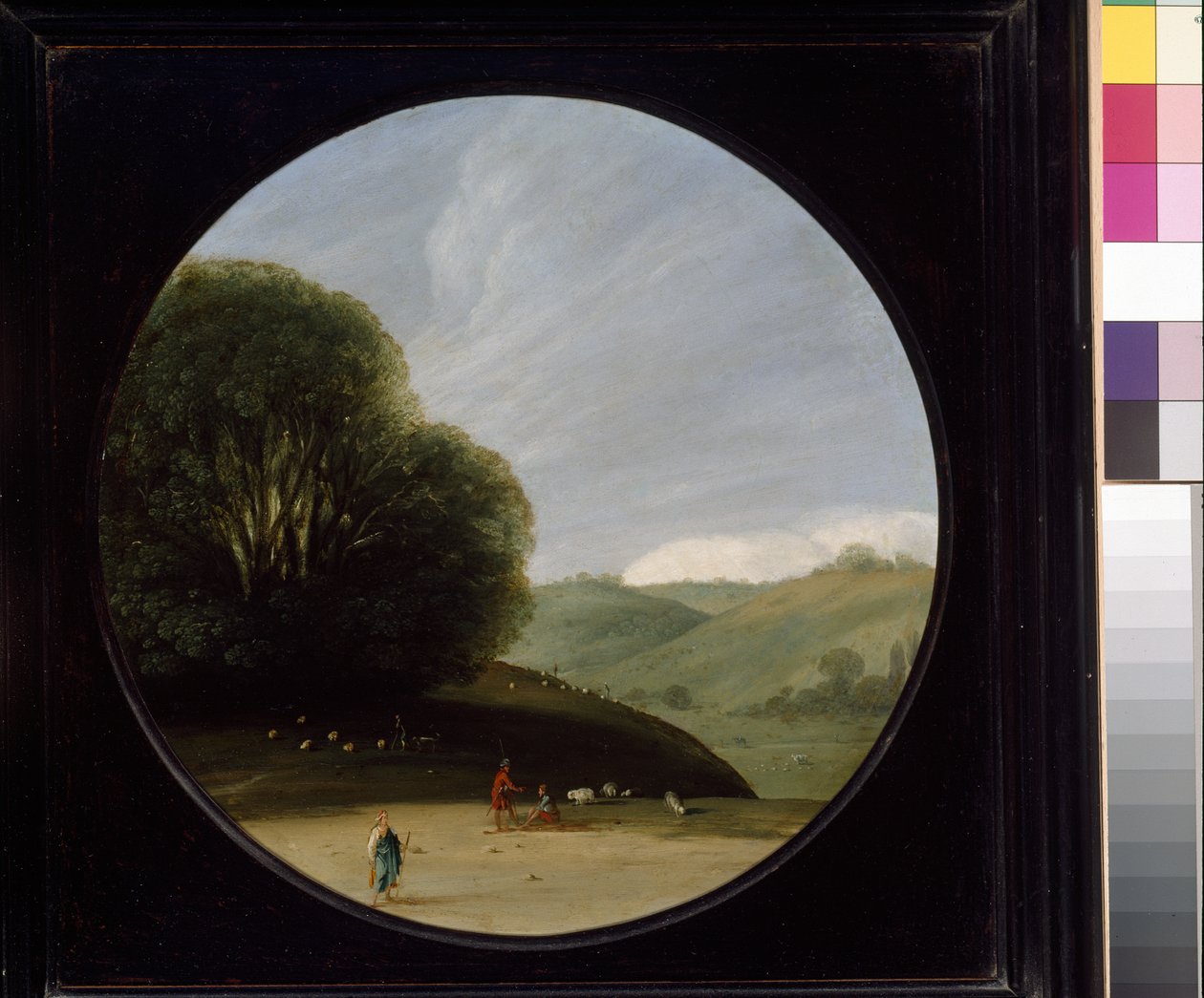 Landskap med pastorale figurer, ca. 1615 - 1638 (olje på kobber) av Goffredo Wals