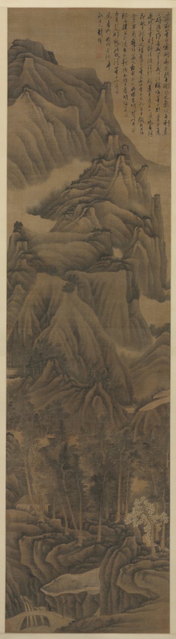 Landskap i stil med Dong Yuan og Juran, ca. 1650. av Gong Xian